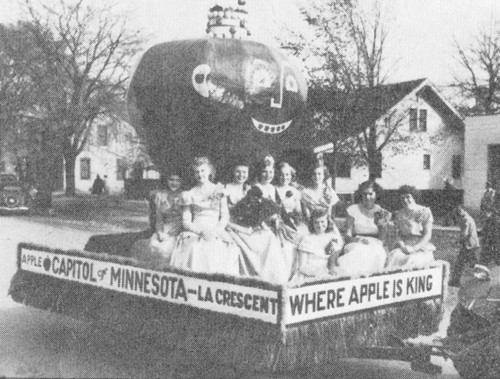 1949 Apple Festival Queen and Court On Float